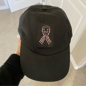 Breast Cancer Awareness Baseball Cap, Black and Pink